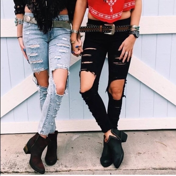 Carmar Denim - Black carmar ripped black boyfriend jeans